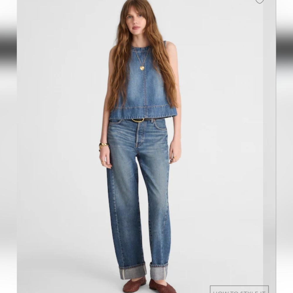 Madewell The Pieced Barrel-Leg Full-Length Jean NW237 Size 29